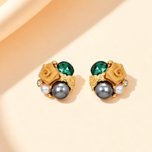 Farah Emerald Cluster Studs